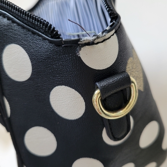 Luv Betsy by Betsy Johnson Polka-dot Heart Mini Bag Handbag Black - Picture 12 of 13